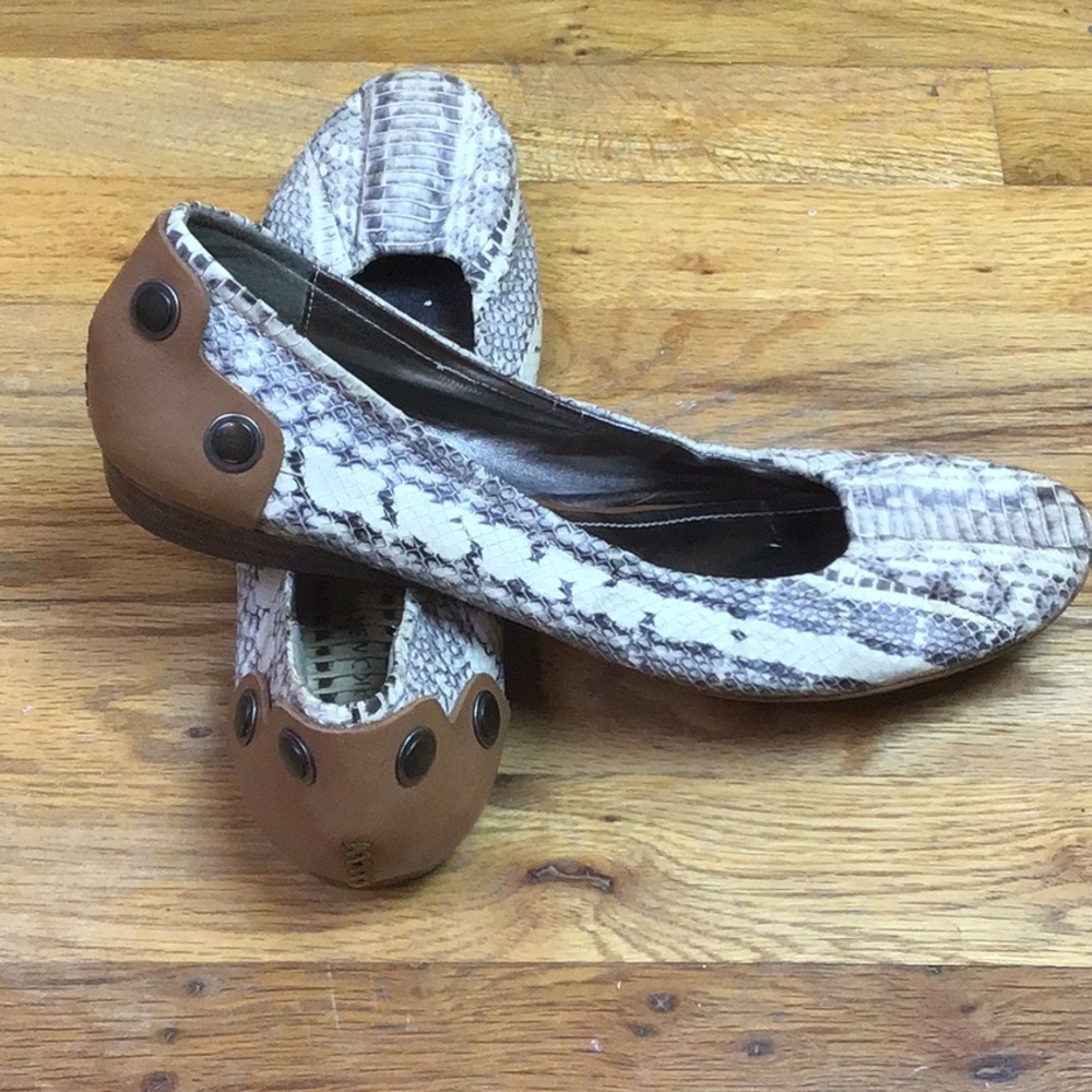 B. Makowsky Snakeskin Flats